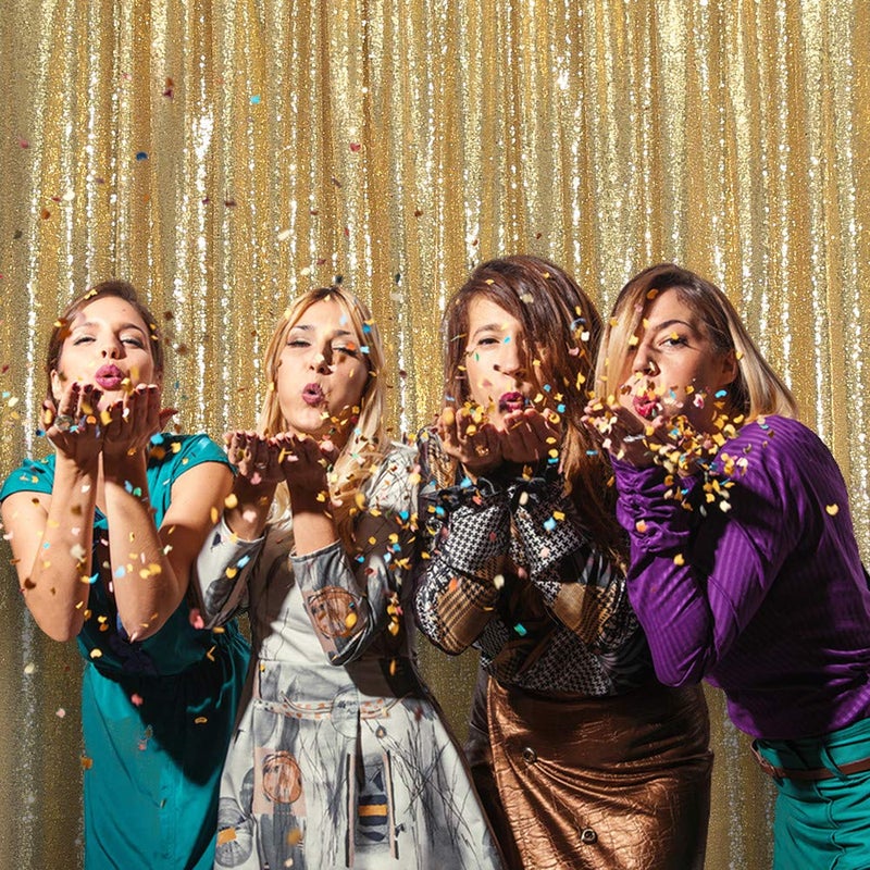 SquarePie Sequin Backdrop 6FT x 8FT Gold Background for Wedding Party - Image 3